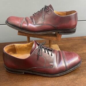 Mens Cole Haan Cap Toe Oxfords In Burgundy Leather Size 10.5 D EUC